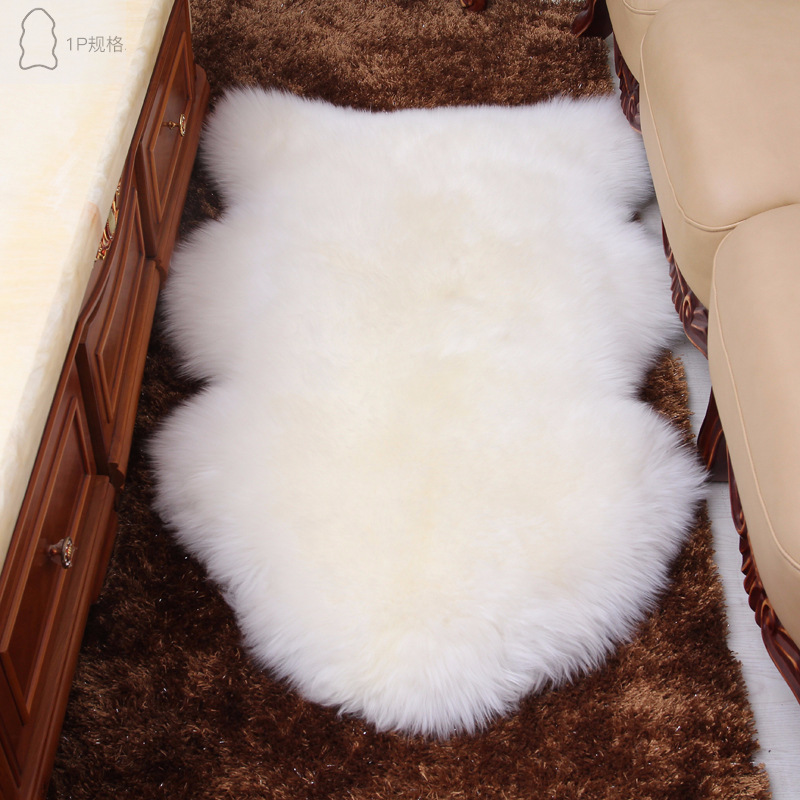 羊毛地毯地垫 客厅沙发卧室床边飘窗皮毛一体整张羊皮垫 假一赔三