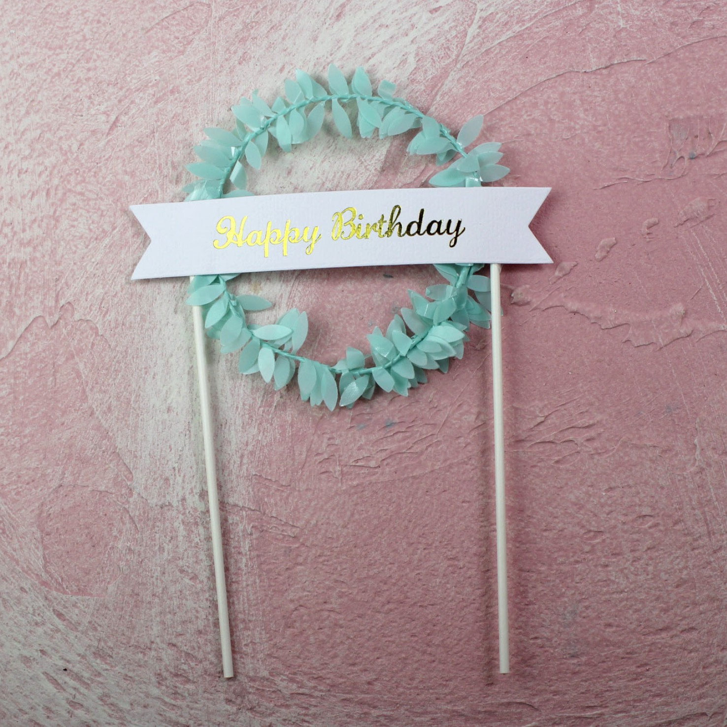 Decoración pastel anillo ratán, feliz cumpleaños, boda, colorido