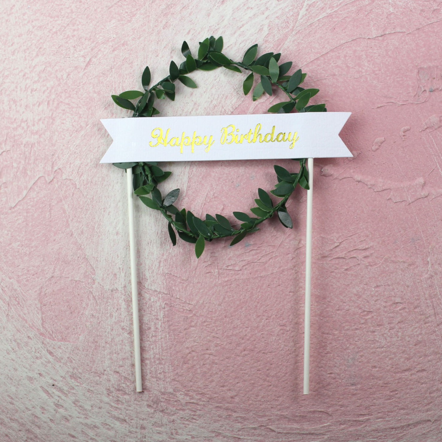 Decoración pastel anillo ratán, feliz cumpleaños, boda, colorido