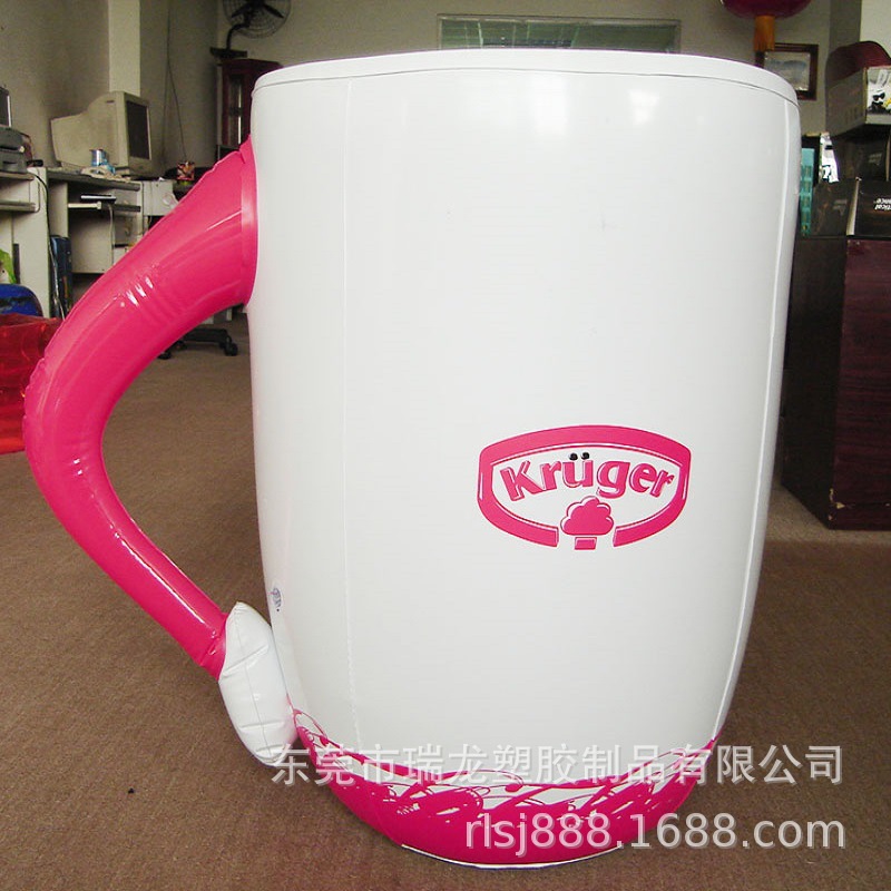 充气杯子沙滩杯托pvc仿真奶茶杯吹气啤酒杯饮料广告模型厂家