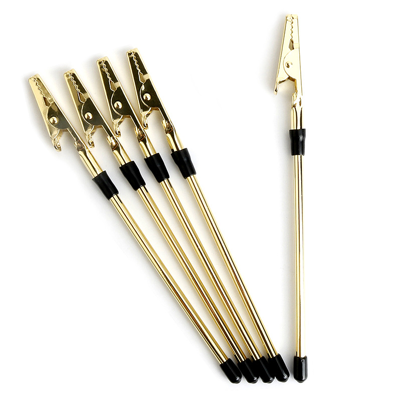 En stock para Super elástico de metal dentado cocodrilo nota clip pulsera joyería con clip auxiliar multifuncional