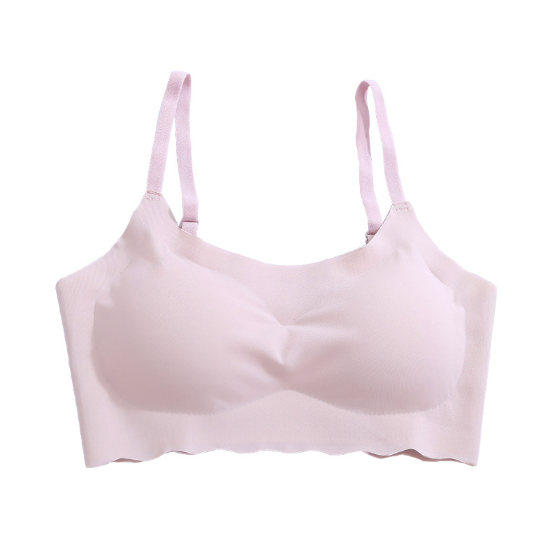Tranquilidad de la segunda generación de ropa interior sin costuras belleza correa trasera envuelta en el pecho tubo femenino superior empuja hacia arriba el sujetador estudiante de secundaria chica chaleco