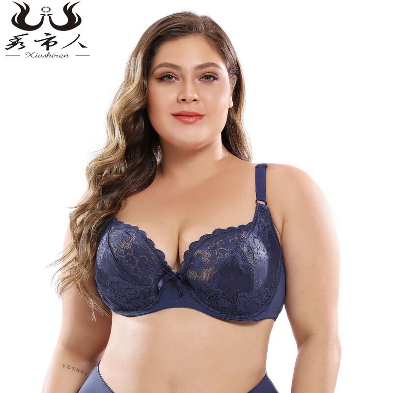 Europe and the United States plus fat DE large cup thin fat MM plump sexy bra lace women's large size bra underwear