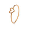 Ring heart-shaped heart shaped, copper silver accessory, Korean style, simple and elegant design