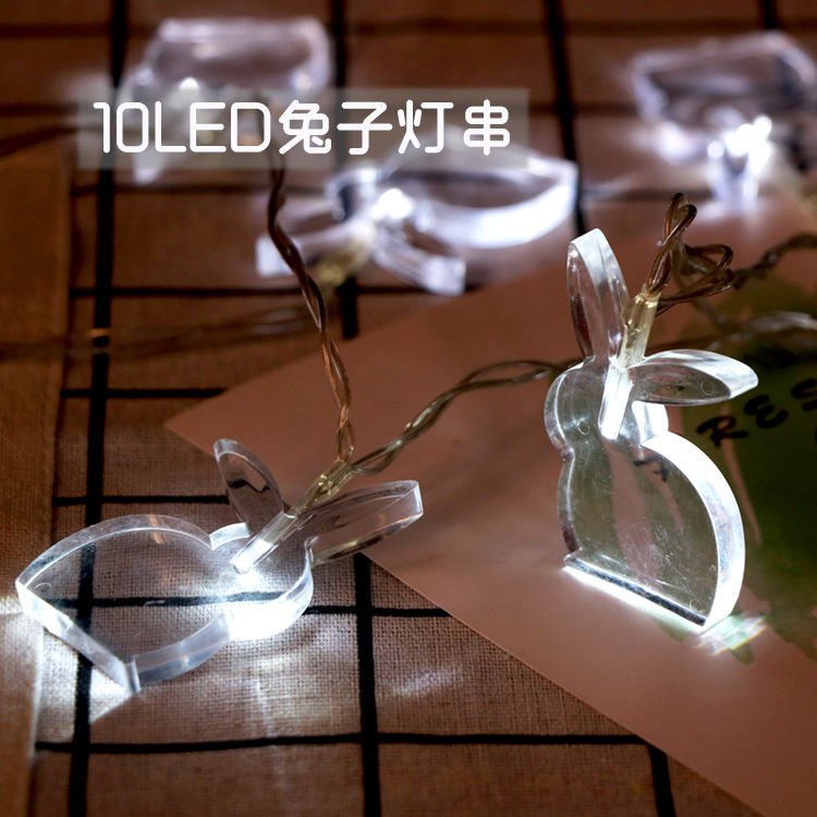 Easter Rabbit LED animal decorative light transparent line String Light garden decoration warm white light battery box Rabbit