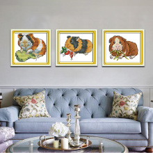 欢乐99新款十字绣 熊宝宝客厅卧室小件动物刺绣套件diy材料包代发