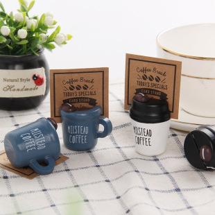 Simple Coffee Cup Message Holder Vintage Typewriter Style Note Holder Desktop Small Ornament Cute Photo Holder