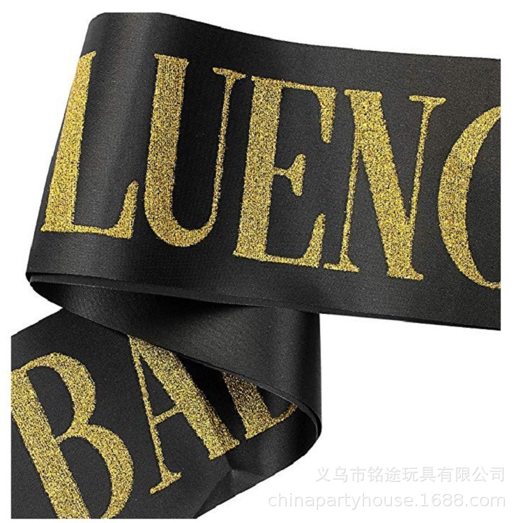 HOT MAMA ceremonial correa de un solo partido correa de hombro Nueva Novia a ser correa de hombro 7 unidades traje impreso oro