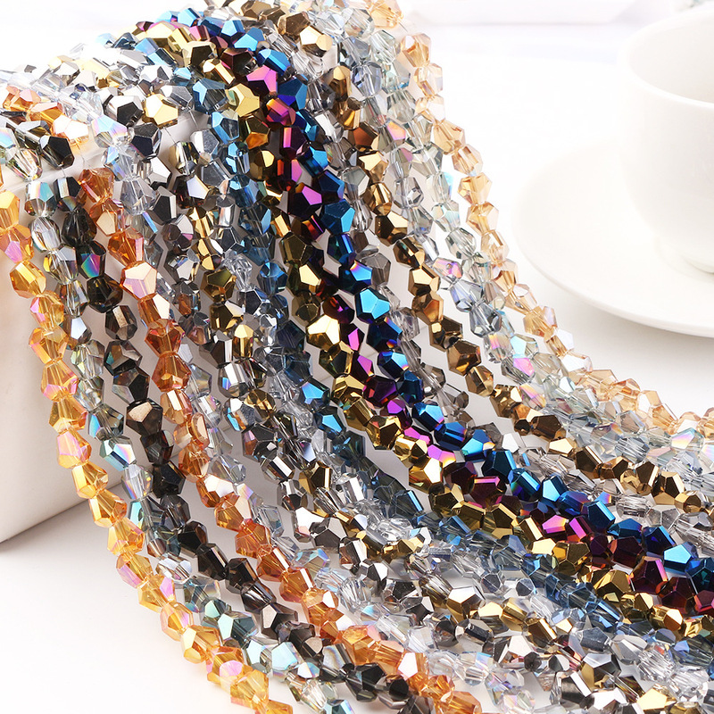Electroplated crystal glass beads Mercedes logo New diy accessories loose beads bracelet hair accessories