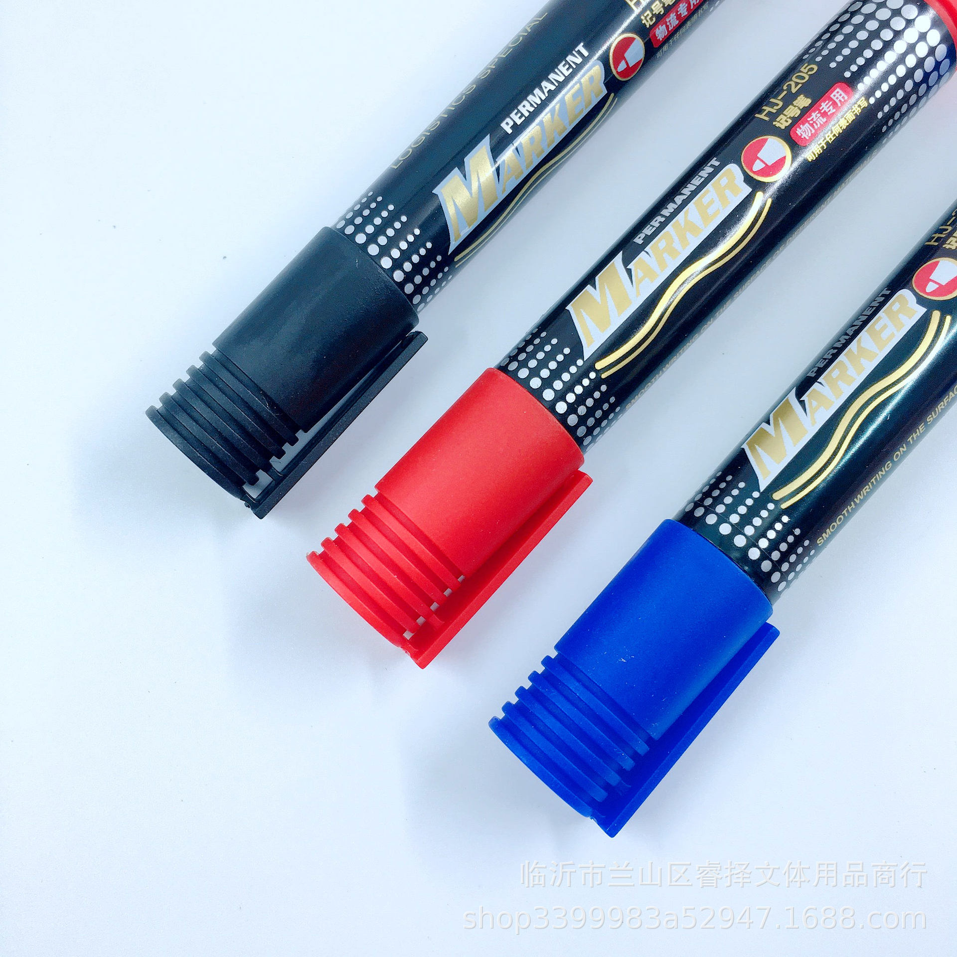 HJ-205 marcador de gran capacidad de secado rápido Negro Azul Rojo aceitoso pluma gruesa pluma de agua que no se desvanece pluma logística