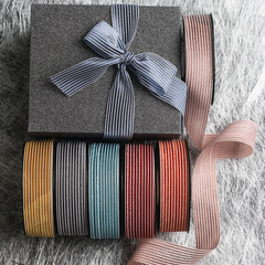 Korean white line pattern fishing line net strap hair accessory DIY material packaging clothing hat shoe flower two-color striped ribbon