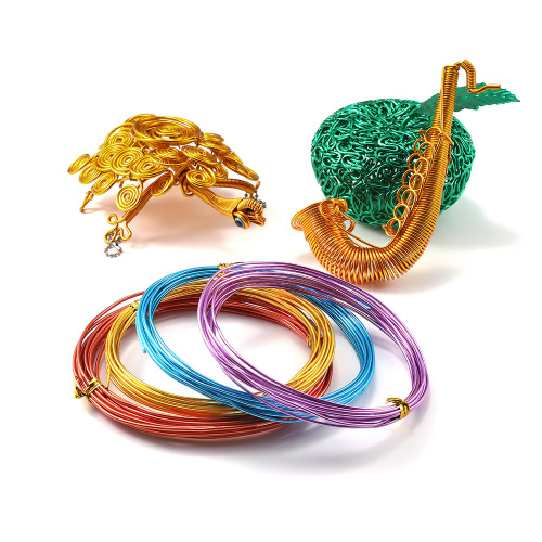 0.6-3mm Colored Aluminum Wire DIY Braiding Craft Aluminum Wire Colored Aluminum Oxide Material for Making Small Ornaments