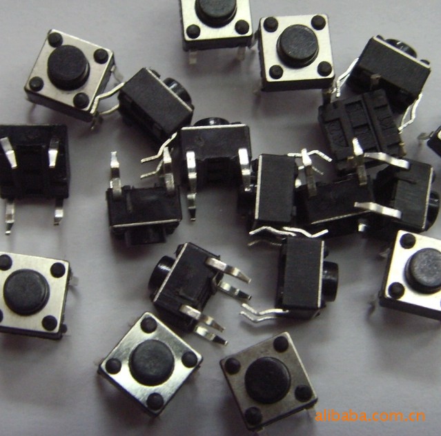 供应6*6系列插入型轻触开关(有多种高度提供选择)环保铜脚质量好