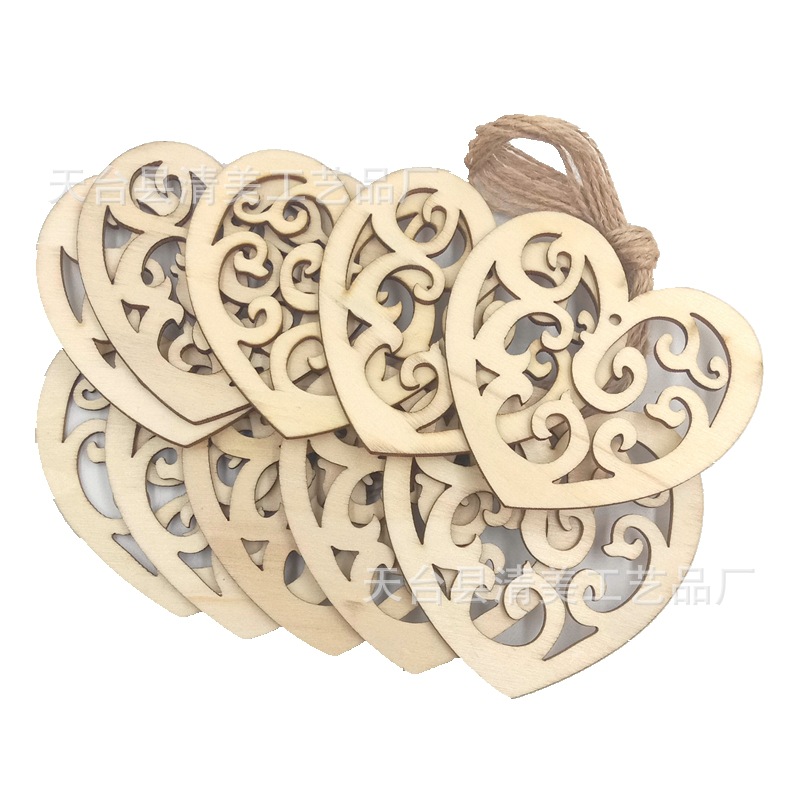Colgante de amor colgante de madera de bricolaje 10 piezas en un paquete