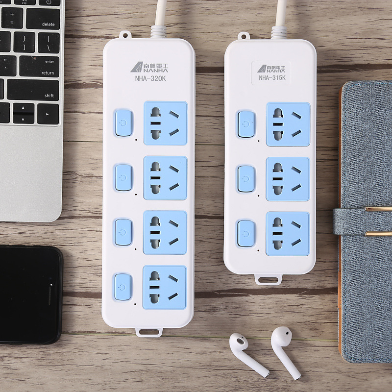 Nanfan multi-socket power strip 3/5 meter plug-in socket converter multi-function with long line for home use