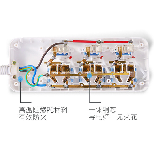 Nanfan multi-socket power strip 3/5 meter plug-in socket converter multi-function with long line for home use