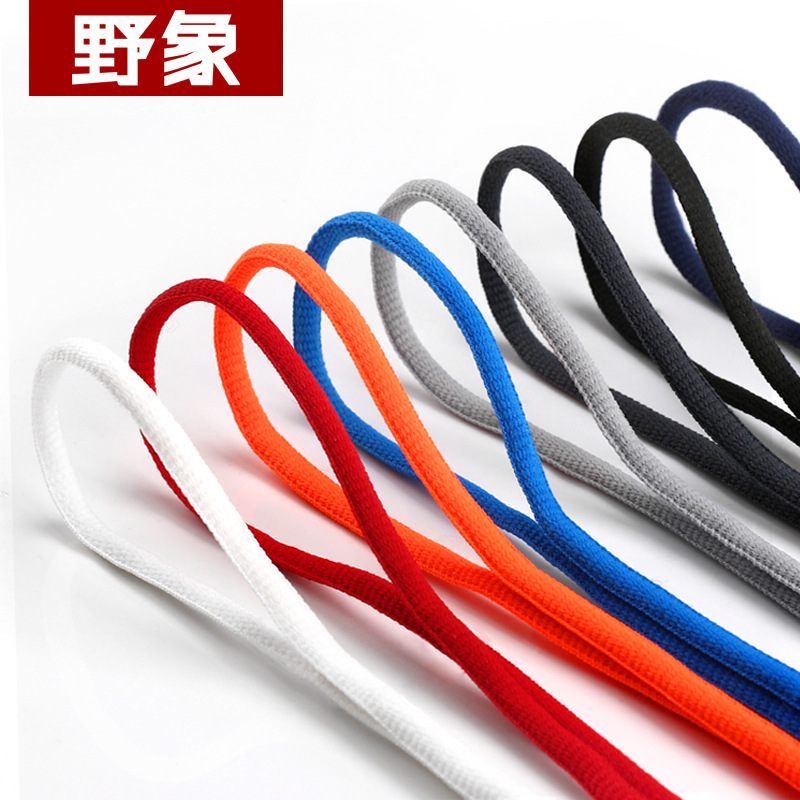 Wild elephant in stock wholesale semi-round shoelace basketball shoes casual shoes sneaker work shoes rope black and white color shoelace rope