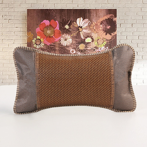 Summer cool pillow adult health care cervical vertebra student bamboo tea core single summer mahjong mat pillow case