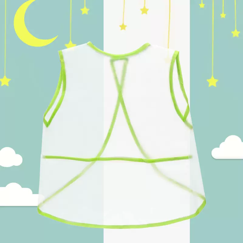 儿童防脏防水围裙 幼儿园美术绘画罩衣宝宝吃饭衣无袖反穿衣批发