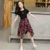Black top + skirt