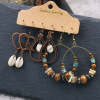 Ethnic earrings, capacious accessory with tassels, suitable for import, boho style, ethnic style, wholesale