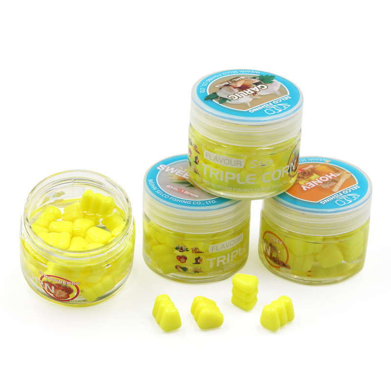 Saigao bottled triple corn soft bait simulation bait PVC Soft Bait Luya bait 18PCs carp bait