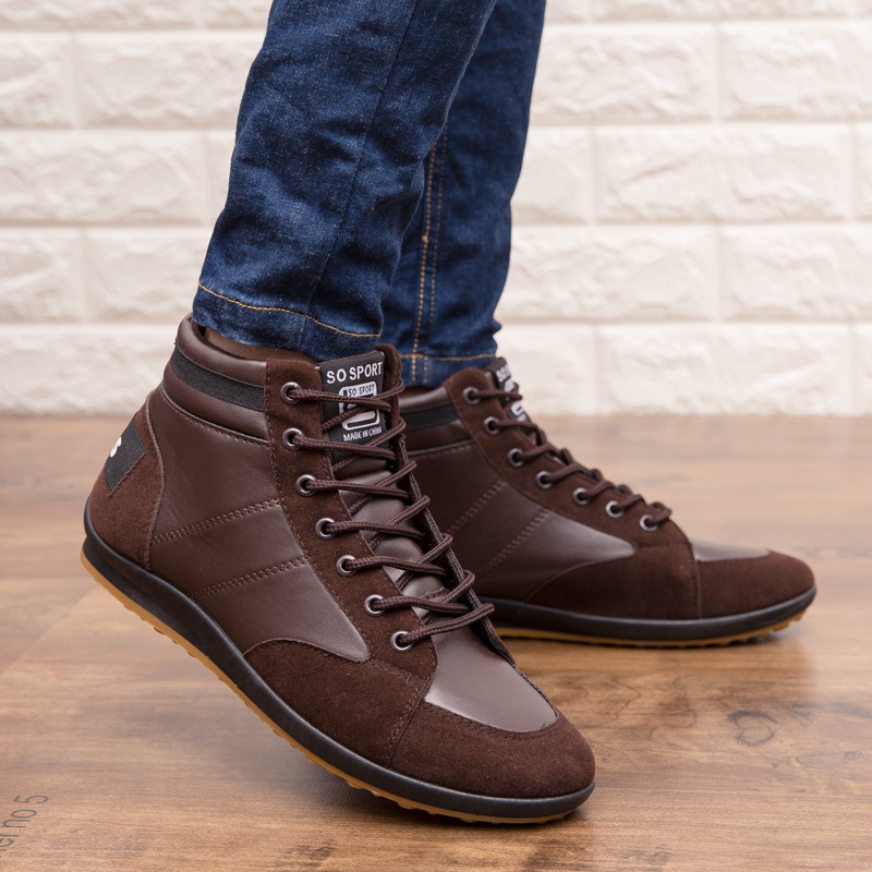 Bottines décontractées en cuir pour homme style britannique_voghion.com