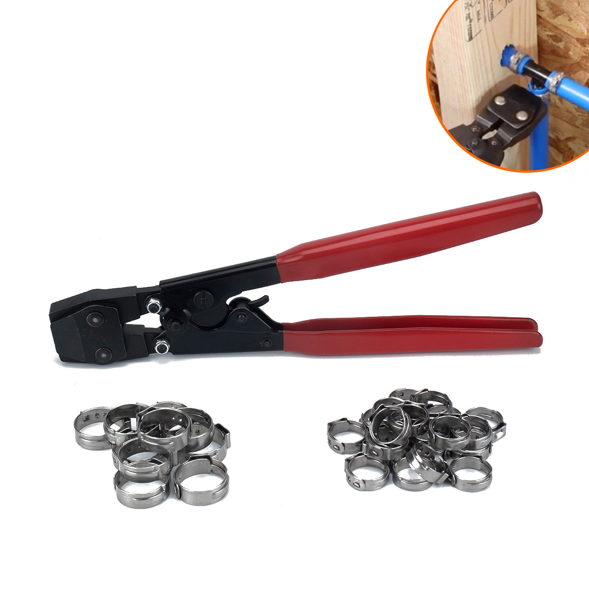跨境热销-PEX管卡箍专用卡箍钳 配30只PEX卡箍