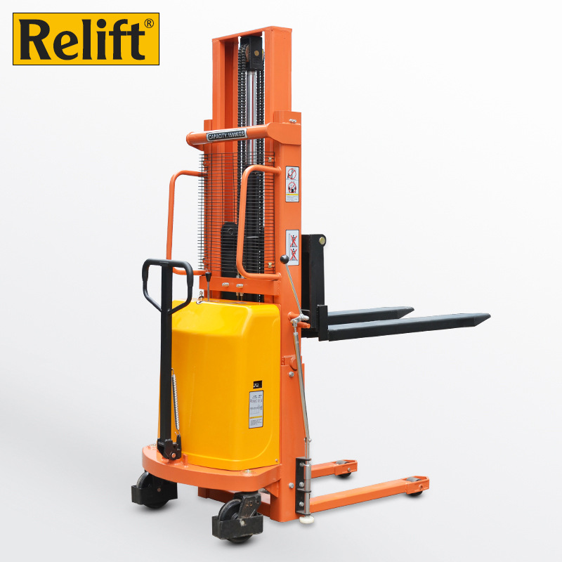 加宽腿式半电动堆高车2吨全自动堆高叉车液压搬运升高车电瓶装卸
