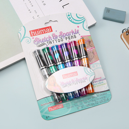 Children's temporary tattoo pen set skin diy prom graffiti body painting pen washable stationery supplies wholesale