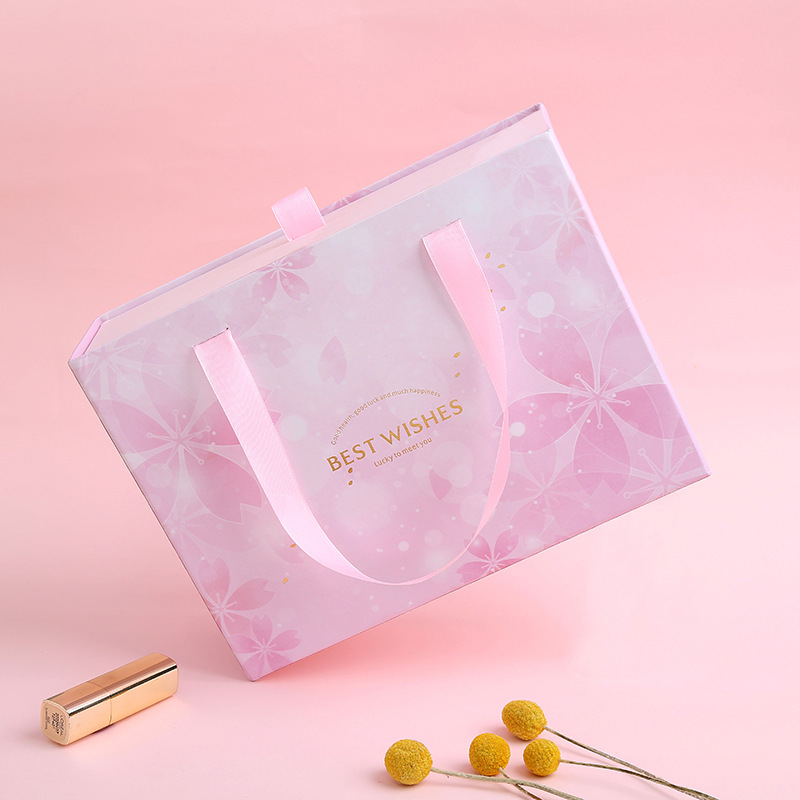 Caja de regalo rosa del día de San Valentín Caja de embalaje tipo cajón Caja de regalo de cumpleaños de pareja de bronceado rosa grande y pequeña