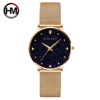 Japanese waterproof golden quartz watches, starry sky, trend watch, simple and elegant design, Amazon