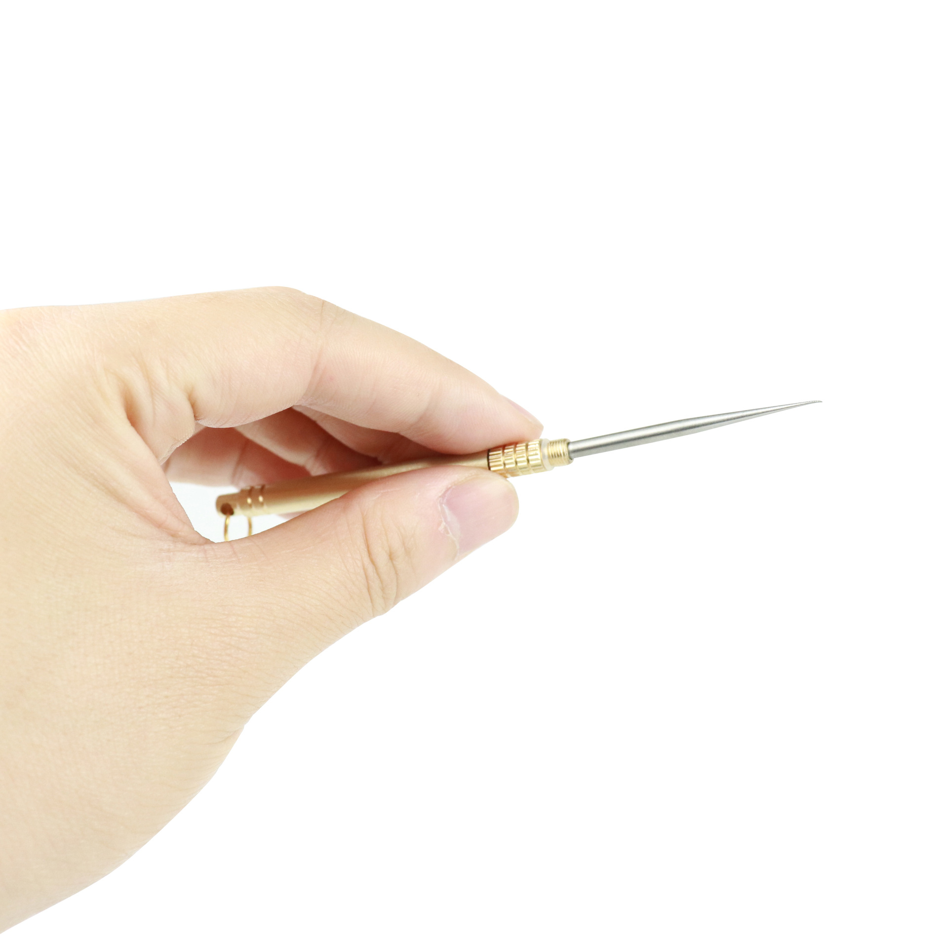 Latón portátil almacén impermeable aleación de titanio palillo de dientes combinación integrada palillo de dientes portátil simple palo de fruta