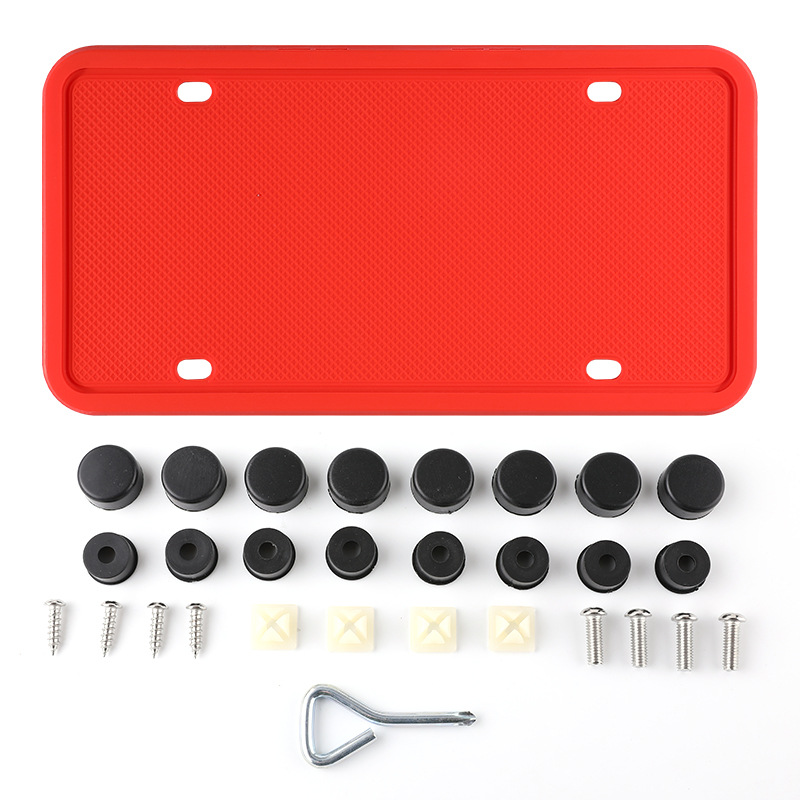 번호판 프레임 2 + 나사 액세서리 [빨간색]]