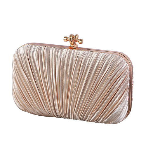 New sweet lady pleated satin clutch bag banquet bag shoulder bag dress bag cheongsam clutch bag annual party bag