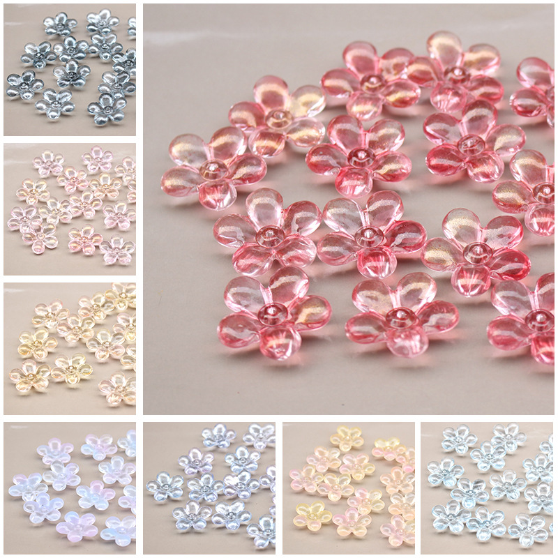 批发22mm中孔五瓣花 diy手工捷克琉璃花瓣发簪材料花朵花托花蕊