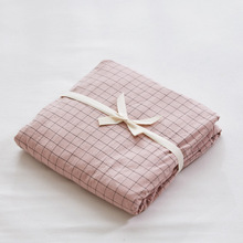 跨境无印全棉色织纯棉水洗棉良品简约款纯色床罩单品床单床包床笠