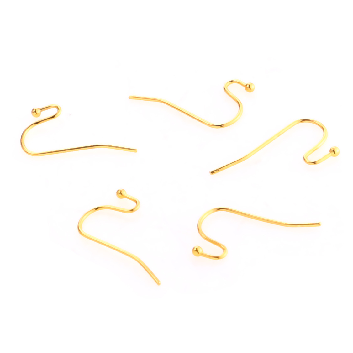 Acero inoxidable con gancho de perlas de aretes de soldadura de peces DIY joyería bolas de aretes de aretes