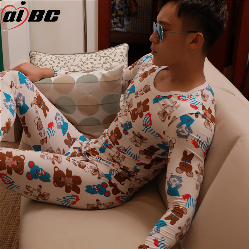 Men's Underwear Set Active Printed Thermal Underwear Cotton Comfortable Breathable Base Wholesale Autumn Clothes Autumn and Winter