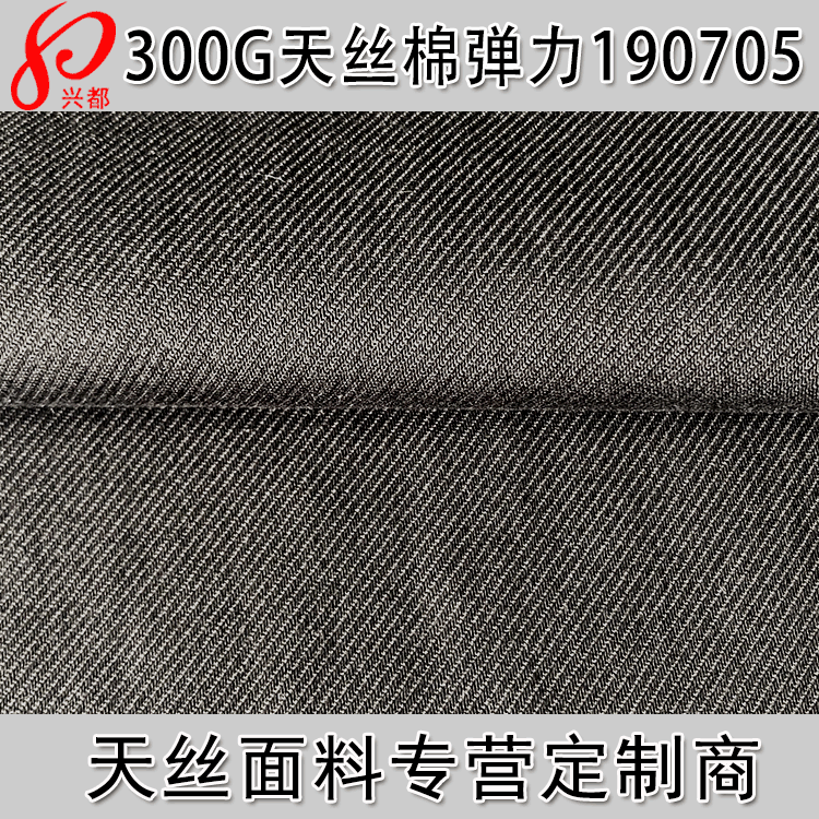 斜纹天丝棉弹力面料 天丝™纤维制成4/1斜纹弹力布 300g外套面料