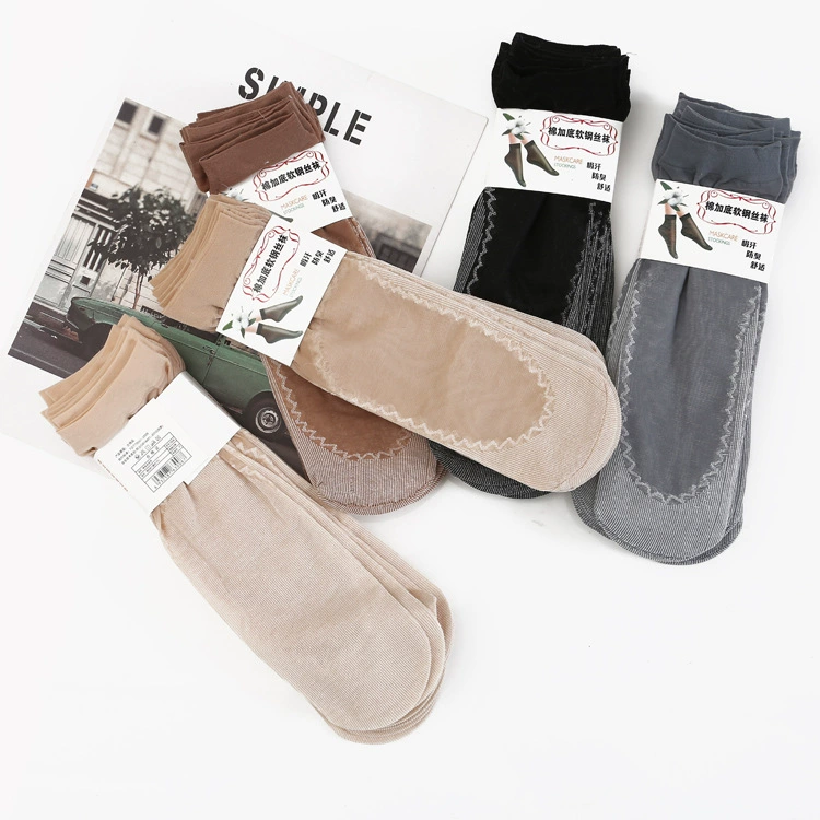 Весенне-летние короткие чулки, Детские ультратонкие прозрачные носки телесного цвета с защитой от крючков, шелковые трубки, хлопковое дно, Нескользящие цельные носки оптом WAZI