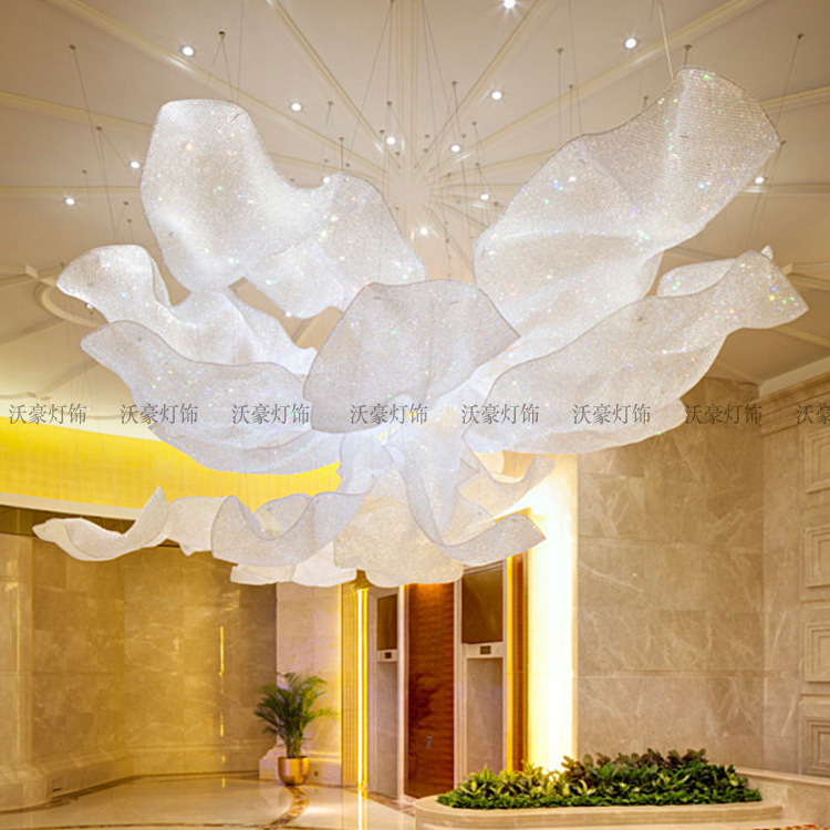 New creative beaded net crystal chandelier hotel wedding decoration shopping mall hanging pendant wedding decoration