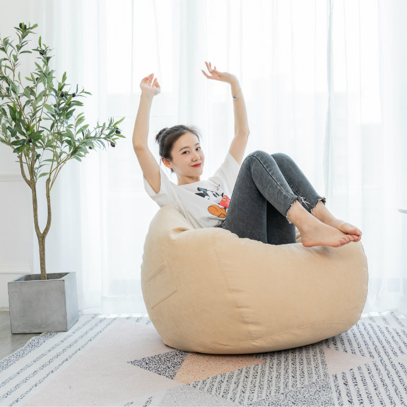 怠け者のソファーの豆の袋の畳のネットの赤い客間の小さい部屋型のベランダのソファーの超柔らかい水滴の布芸のソファーの家