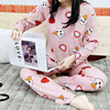 Demi-season brand pijama, cartoon cute set for elementary school students, Korean style, long sleeve, autumn, loose fit