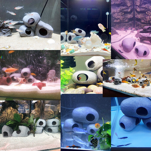 Fish tank landscaping decoration three lakes cichlid fish shelter house mini parrot special-shaped fish breeding tank shrimp house spawning clay pot