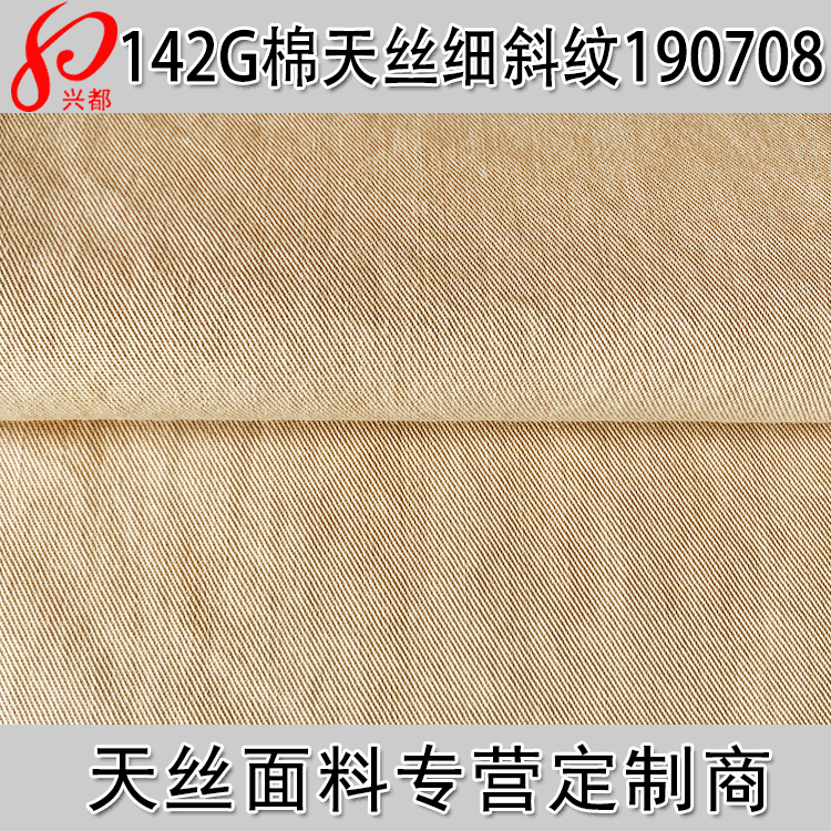 莱赛尔 棉天丝细斜纹 142g天丝棉左斜面料 新品女装休闲衬衫面料