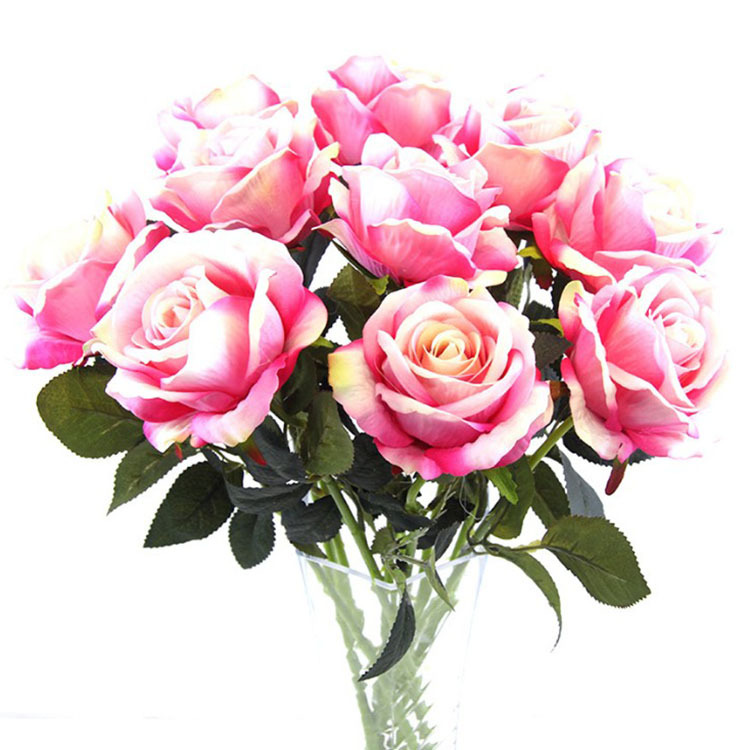 Simulación solo lovesickness Rosa alta simulación flor falsa Flor de seda flor artificial flocado flor simulación planta