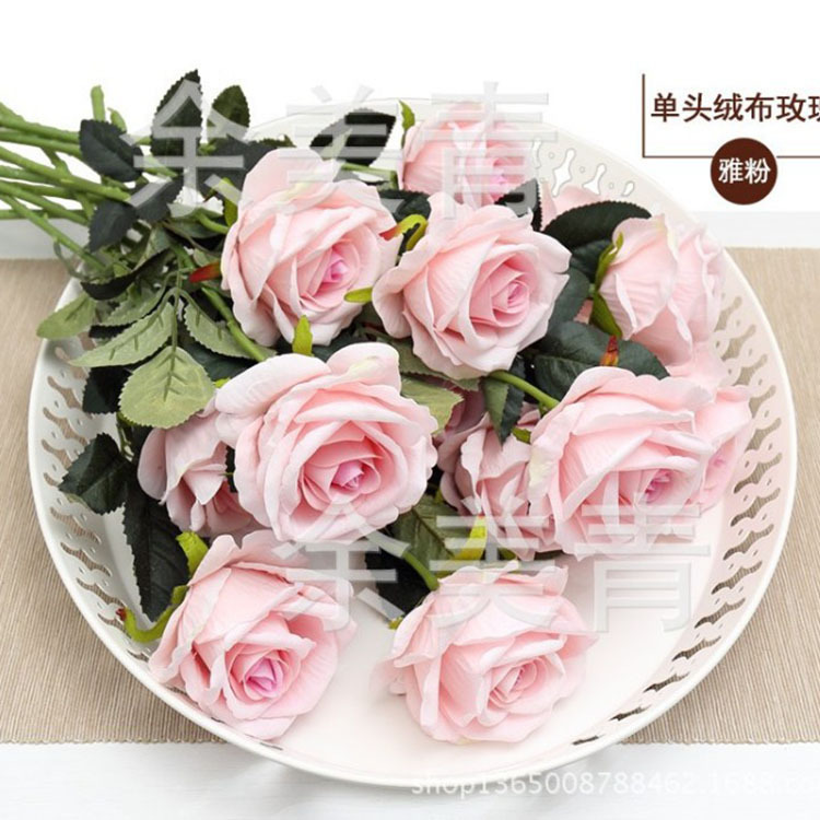 Simulación solo lovesickness Rosa alta simulación flor falsa Flor de seda flor artificial flocado flor simulación planta