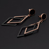 Golden earrings stainless steel, does not fade, pink gold, simple and elegant design, Japanese and Korean