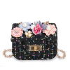 Children's small cartoon card holder, cute chain from pearl, rabbit, one-shoulder bag, 2024 years, new collection, flowered